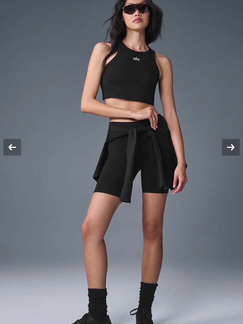 ALO Yoga Black High-Rise 7” Bike Shorts